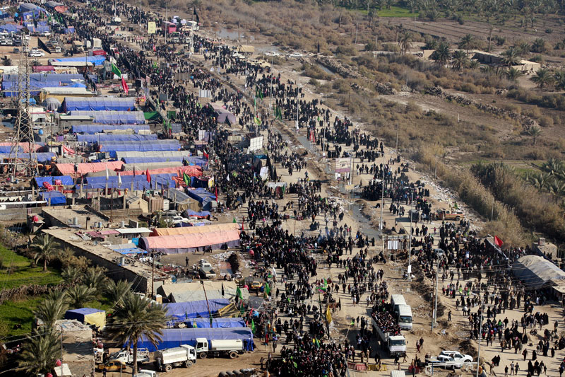 تصاویر هوایی از پیاده روی اربعین کربلا