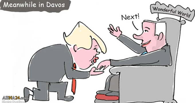 کاریکاتور/ دست بوسی نتانیاهو توسط ترامپ
