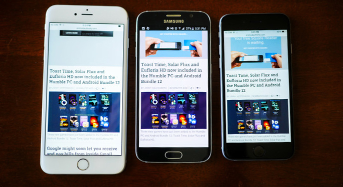 Galaxy S6, iPhone 6, iPhone 6S plus
