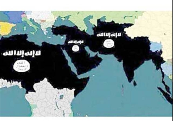 نقشه قلمرو خیالی خلافت داعش