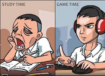 study time vs. game time