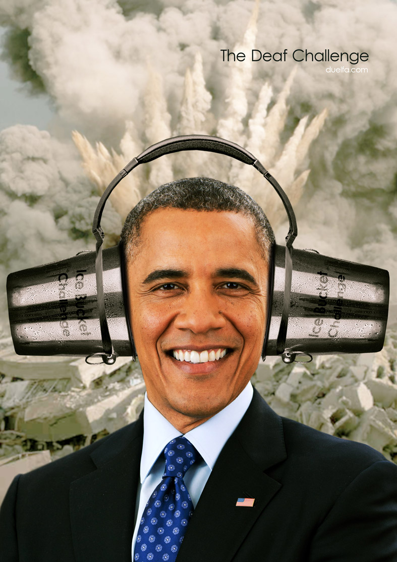  پوستر سطل آب بر سر اوباما