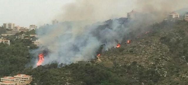 آتش سوزی نزدیک قصر ریاست جمهوری لبنان