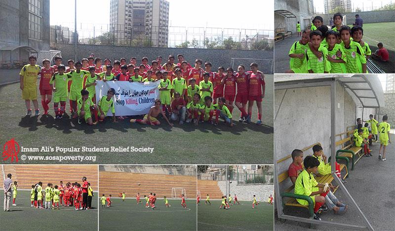 حمایت بازیکنان تیم فوتبال  کودکان کار دروازه غار از کودکان غزه