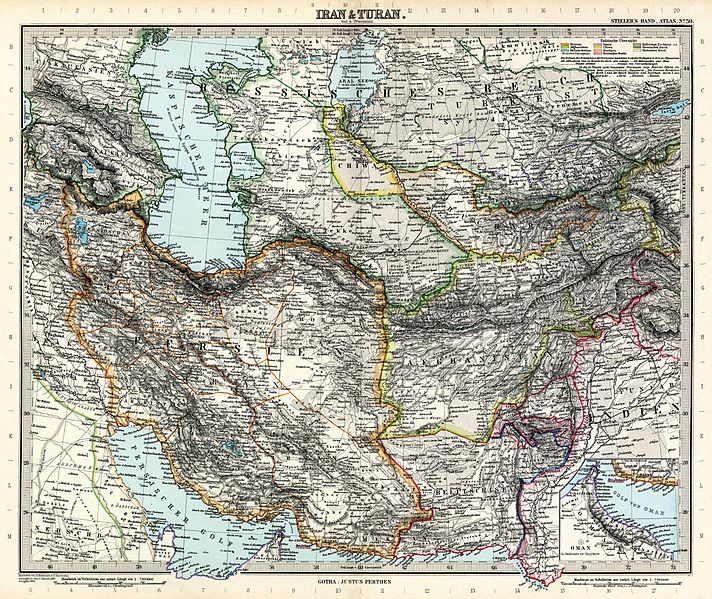 نقشه ایران در زمان قاجار ها