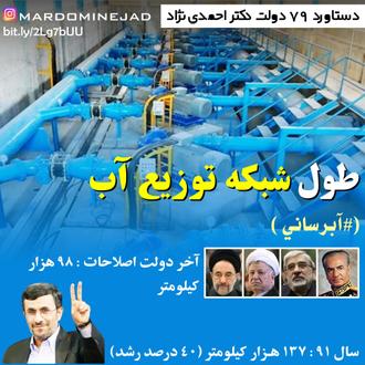 خدمات احمدی نژاد آبرسانی