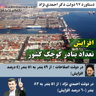 خدمات احمدی نژاد ساخت بندر