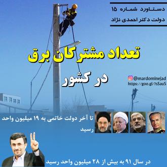 دستاورد احمدی نژاد برق رسانی
