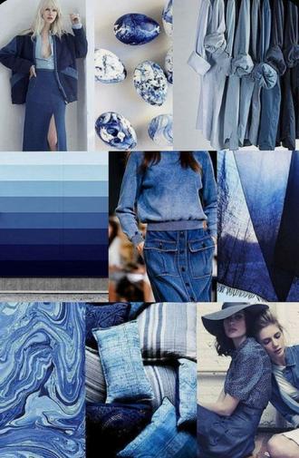 رنگ آبی در طراحی لباس در آموزشگاه مقتدری