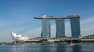 The impressive Marina Bay Sands Hotel in Singapore