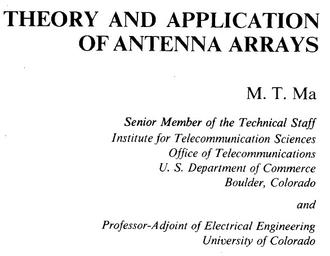 Theory and Application of Antenna Arrays