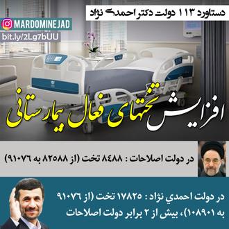 خدمات احمدی نژاد تختهای بیمارستانی
