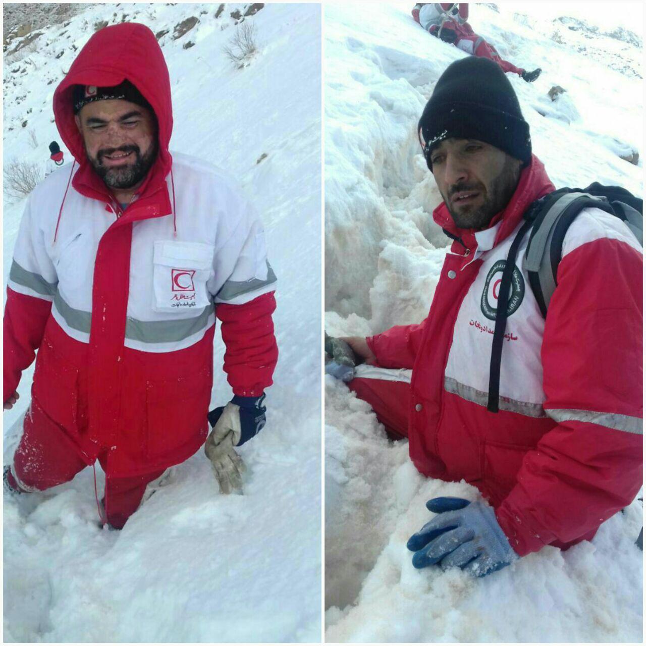 میزان ارتفاع برف در دنا و حضور امدادگران لردگان در منطقه پادنا محل #سقوط_هواپیما