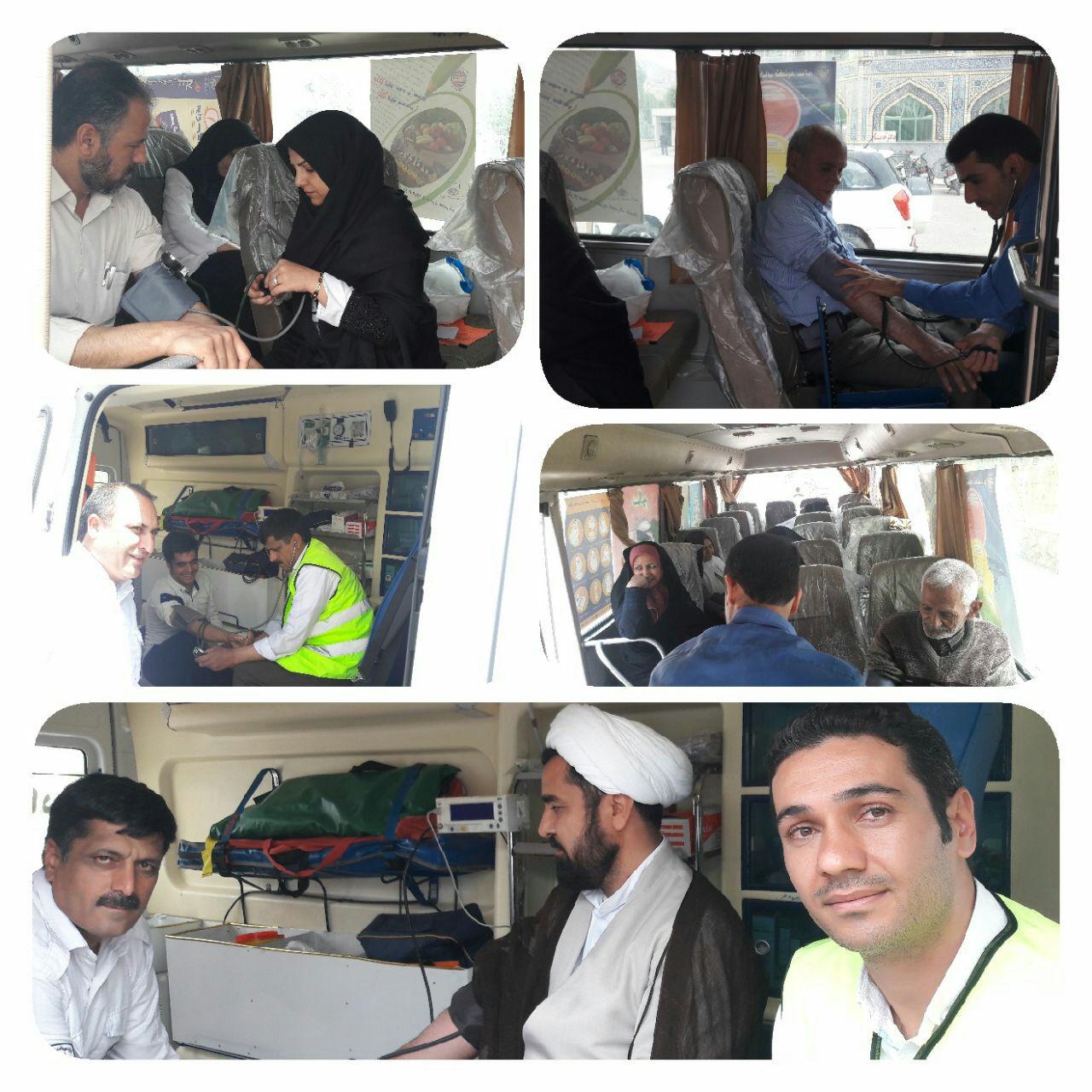 انجام خدمات سیار خود مراقبتی در شهر علویجه توسط اتوبوس سیار خدمات سلامت شبکه بهداشت ودرمان شهرستان نجف آباد  جمعه 97/2/7