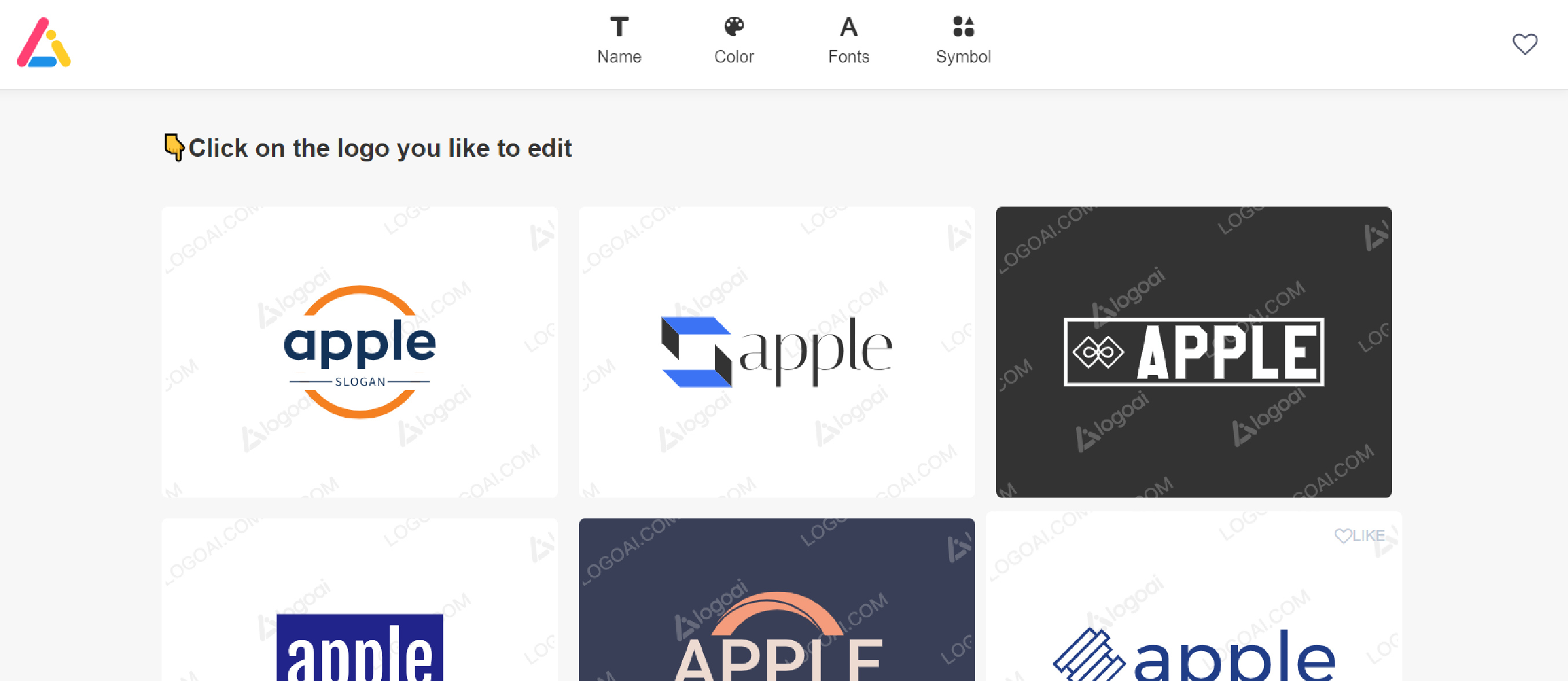 صفحه نمونه لوگوهای پیشنهادی طراحی شده توسط هوش مصنوعی