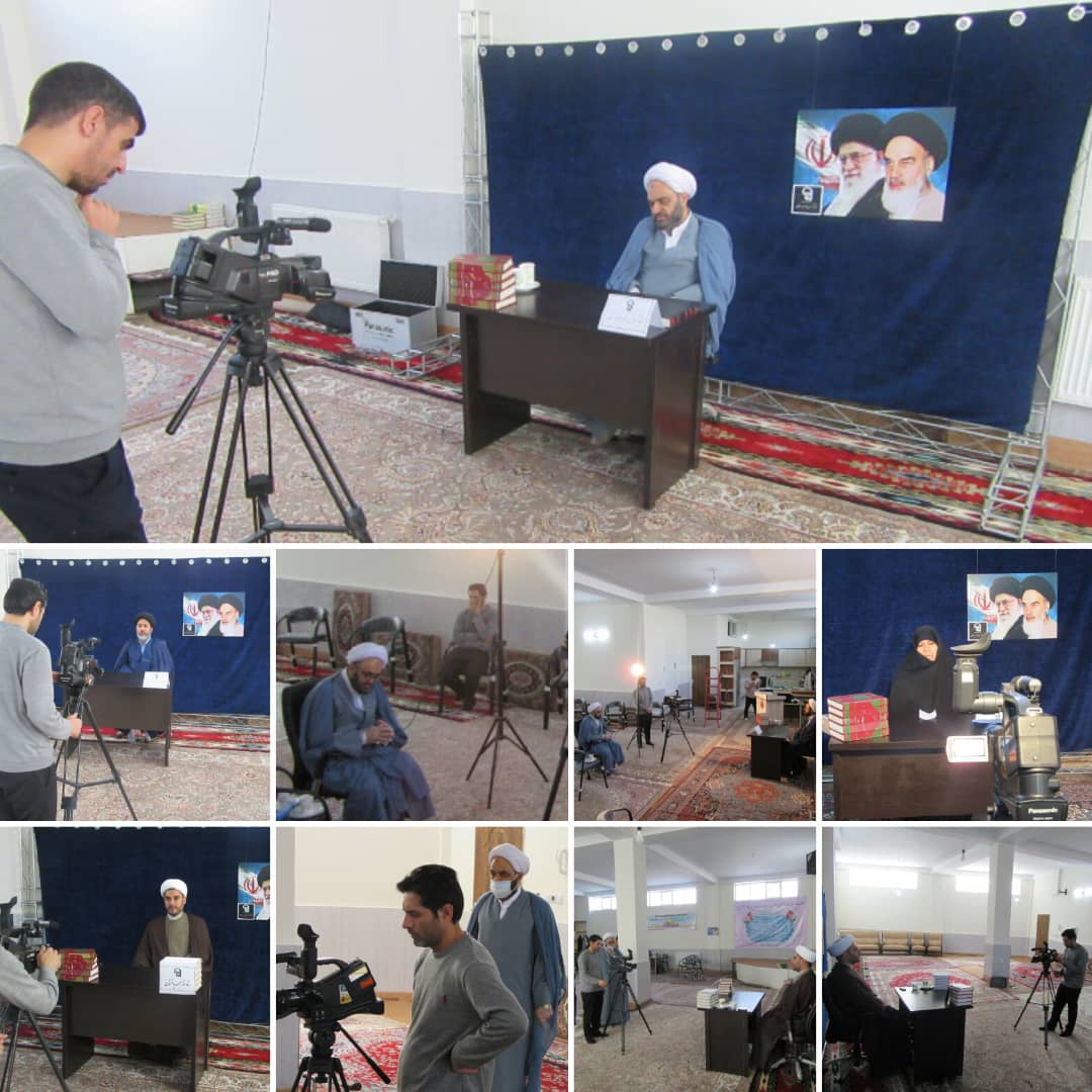 تصاویری از پشت صحنه فیلمبرداری سخنرانی های مجازی در دفتر امام جمعه باغستان
