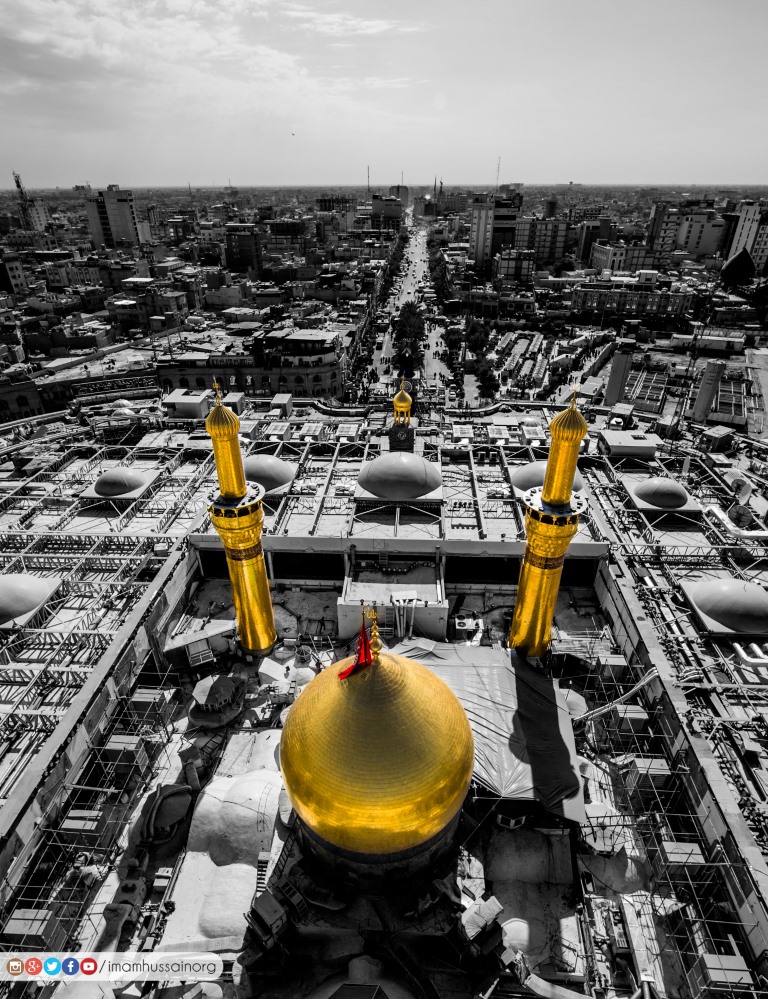 تصویر هوایی از حرم امام حسین علیه السلام