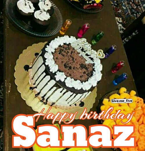 کیک تولد به اسم ساناز