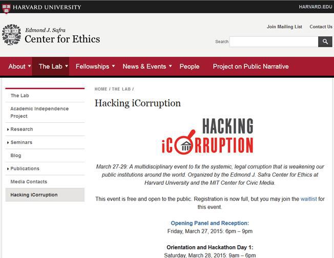 Harvard University: Hacking iCorruption