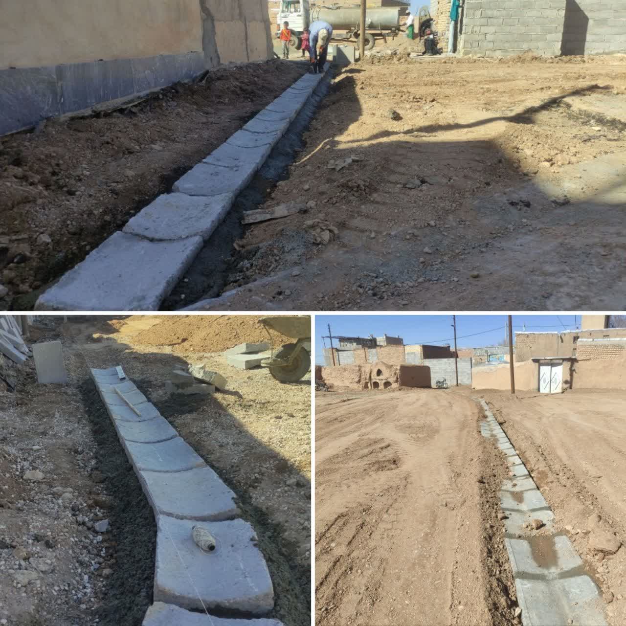 اجرای عملیات کانیوگذاری و زیرسازی قسمتی از کوچه معراج از خیابان شهید راجیان