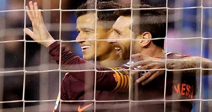امضای حکم قهرمانی بارسلونا در لالیگا با هت‌تریک مسی