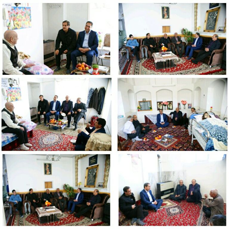 دیدار مهندس شفیعی شهردار و اعضای شورای اسلامی شهر وزوان با خانواده های معظم شهدا، کارکنان بازنشسته شهرداری در اولین روز کاری سال جدید