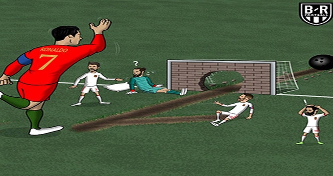 بازی پرتغال مقابل اسپانیا با طعم شلیک‌های کریس به روایت کاریکاتور
