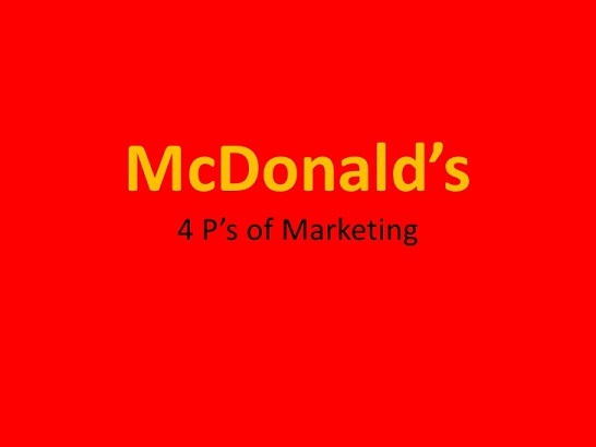 بازاریابی 4P در مک دونالد
