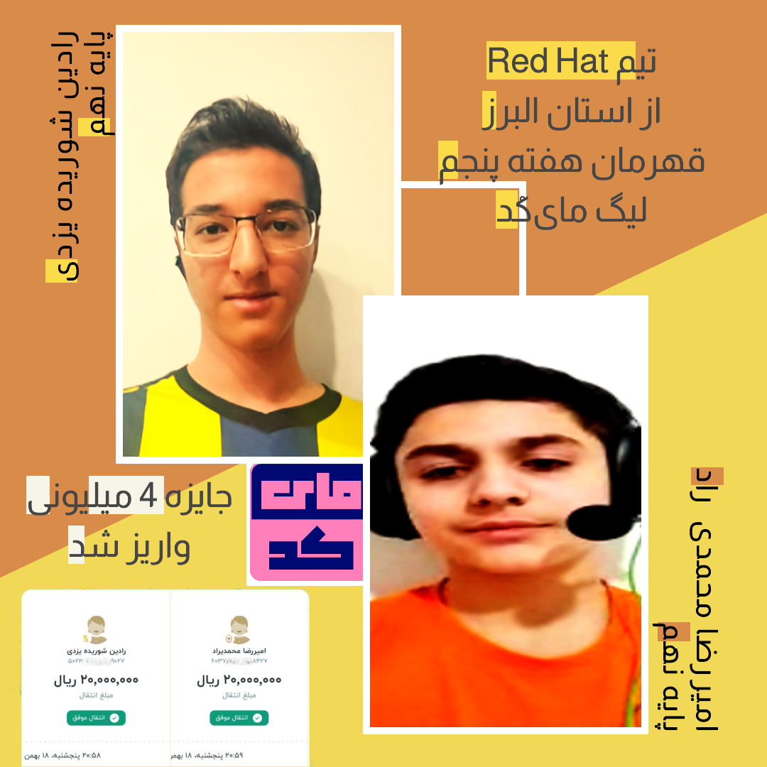 تیم Red Hat برنده هفته پنجم لیگ مای کد