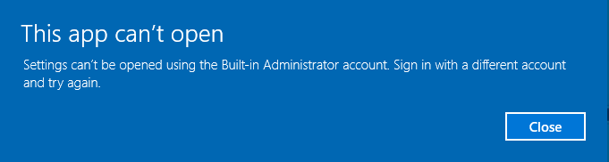 آموزش تصویری حل مشکل ارور This app can’t open for Built-in Administrator account ویندوز 10 
