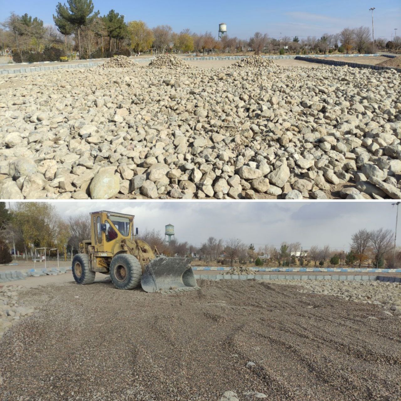 اجرای عملیات بلوکاژ زمین چمن مصنوعی پارک لاله وزوان