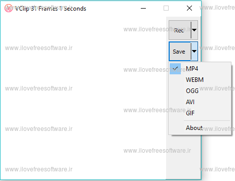 فیلم برداری از صفحه نمایش رایگان، ذخیره خروجی با فرمت GIF، MP4، AVI، OGG