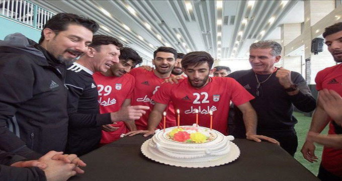 جشن تولد قلی‌زاده در تمرین تیم ملی
