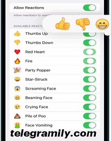 Buy emoji reaction for Telegram post