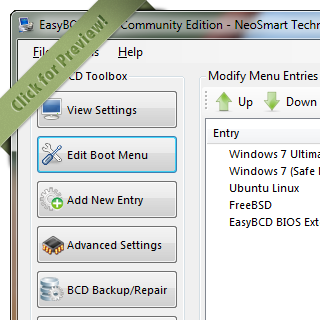 EasyBCD 2.3.0.207 مدیریت منوی بوت ویندوز