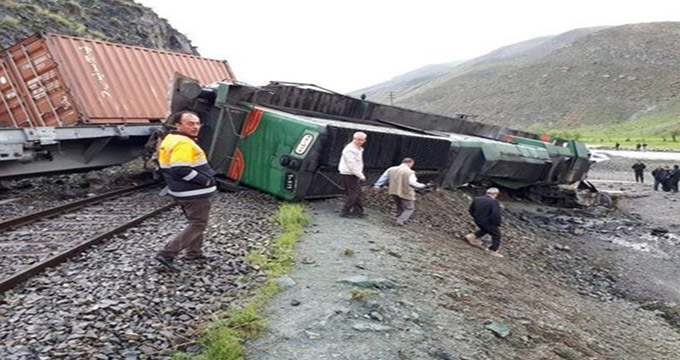 واژگونی قطار باری ایران به ترکیه