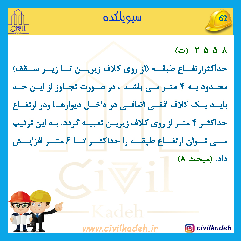 فاصله کلاف افقی