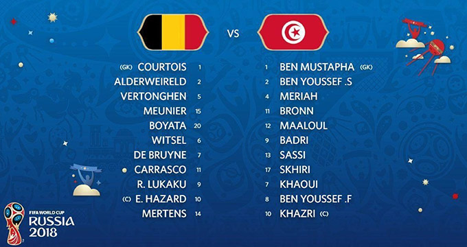 جام جهانی 2018/ بلژیک 2 تونس 1 دقیقه29