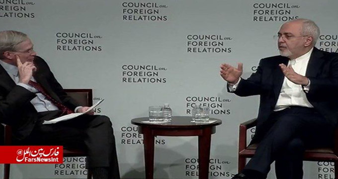 ظریف در شورای روابط خارجی آمریکا: مردم ایران می‌پرسند فایدۀ تعامل با جامعه جهانی چه بود؟