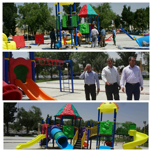 نصب وسایل بازی کودکان در محل پارک لاله وزوان