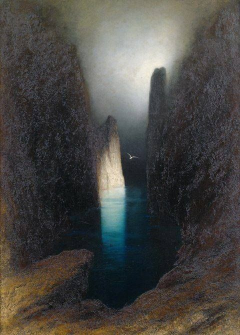 Karl Wilhelm Diefenbach - Capri cliff line by moonlight