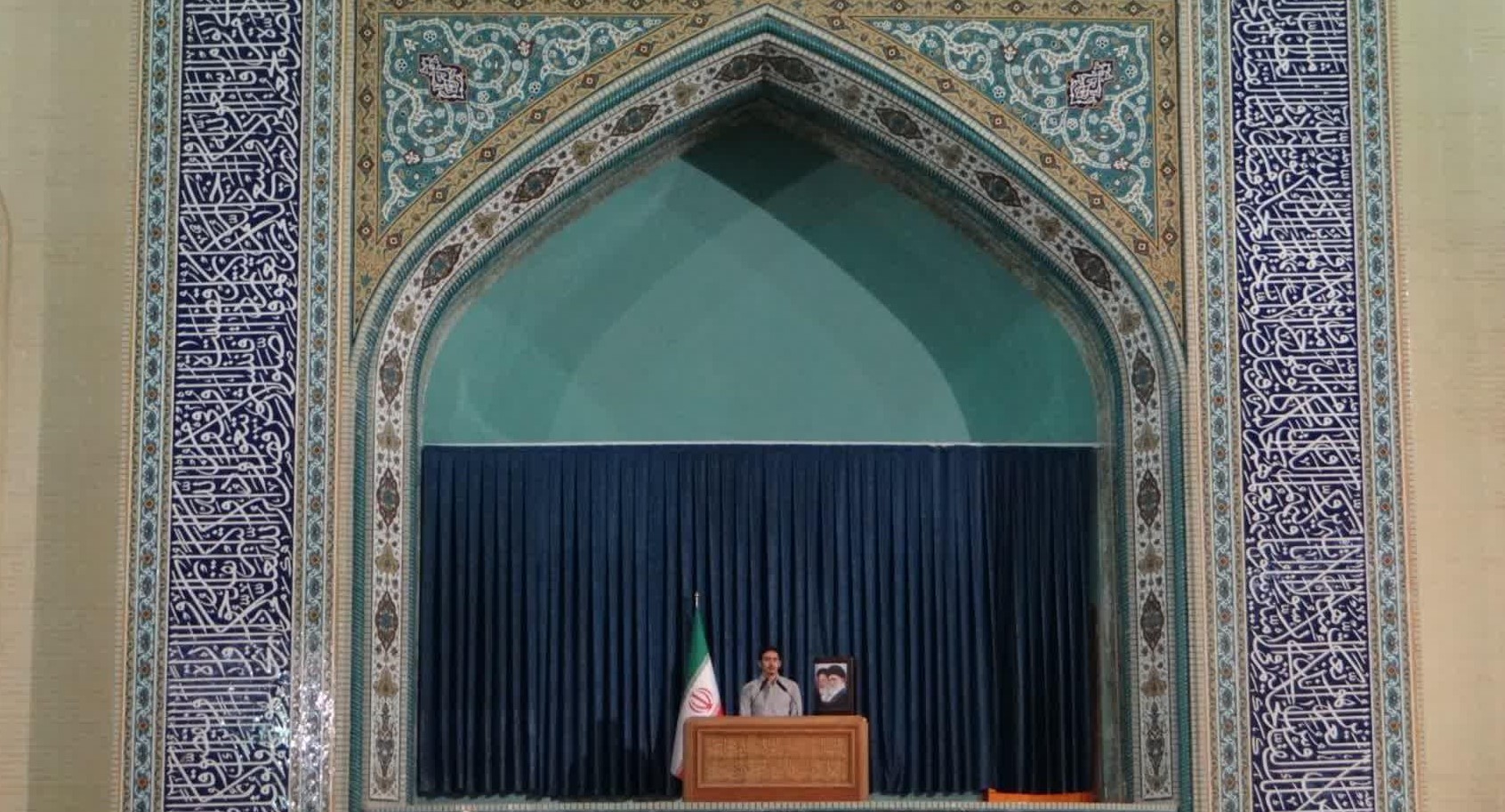 سخنرانی جانشین بسیج دانشجویی دانشگاه پیش از خطبه های نمازجمعه