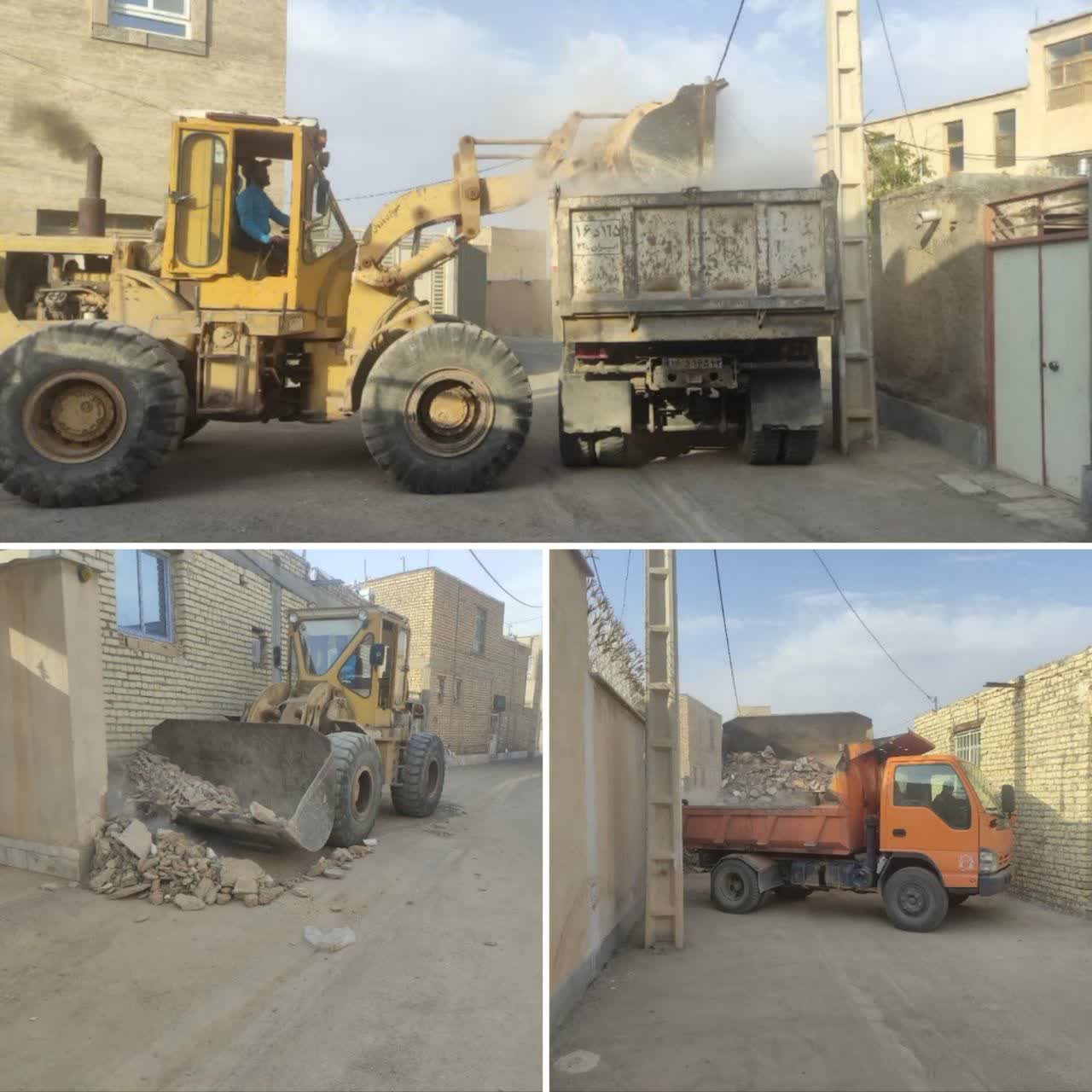 پاکسازی و جمع آوری نخاله های ساختمانی در دستور کار شهرداری وزوان