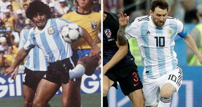 مقایسه مارادونا و مسی در جام‌های جهانی