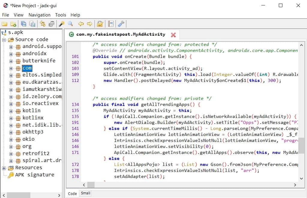 نرم افزار تبدیل apk به سورس کد جاوا