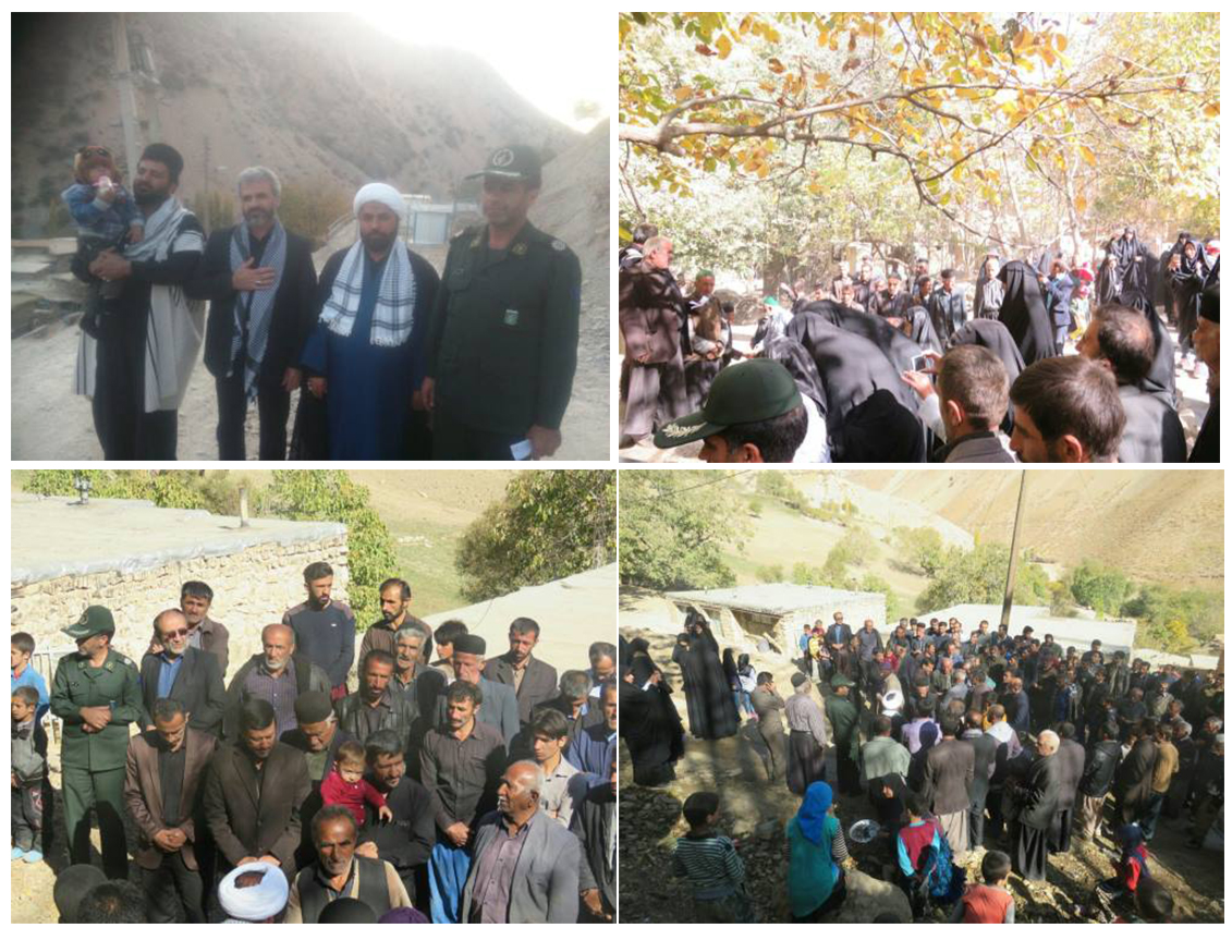 استقبال پر شور مردم روستای کمرون از خانواده شهید حججی در اردوی جهادی سال 1396