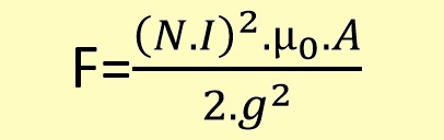 فرمول تعیین نیرویی که توسط یک آهنربای برقی تولید می شود