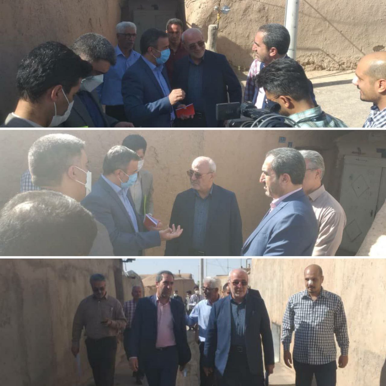 حضور دکتر آئینی معاون محترم وزیر راه و شهرسازی و مدیر عامل شرکت بازآفرینی شهری ایران به همراه جناب آقای حاجی نماینده پرتلاش و مردمی شهرستان در شهر وزوان و بازدید از بافت فرسوده شهری