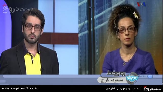 ضایع شدن مسیح علی نژاد در برنامه زنده صدای آمریکا