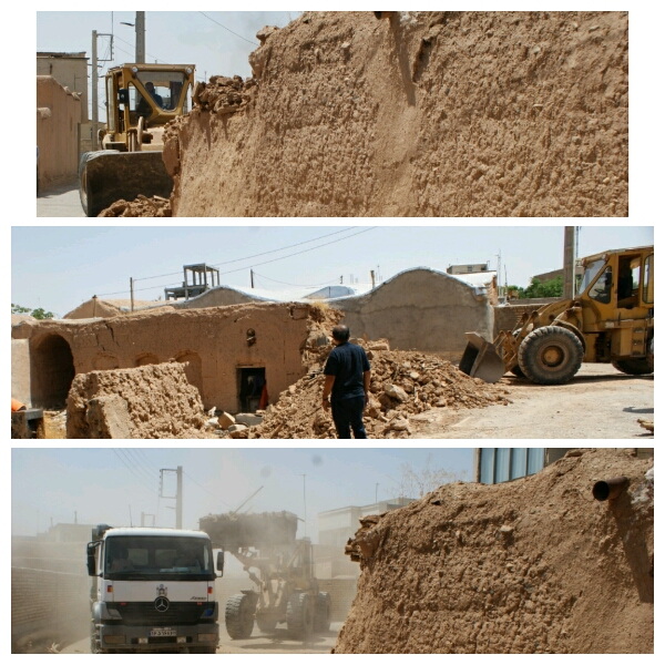 تخریب و آزادسازی قسمتی از ملک متعلق به خانواده صاحبقرانی واقع در انتهای خیابان شهید مندی